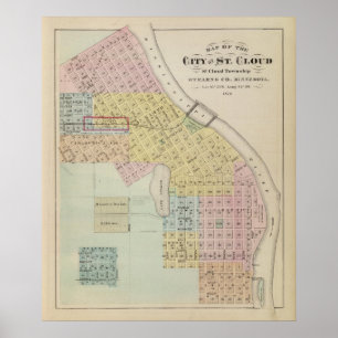 Map of the City of St. Cloud, Minnesota Poster