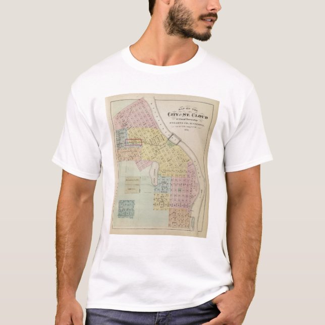 Map of the City of St. Cloud, Minnesota T-Shirt (Front)