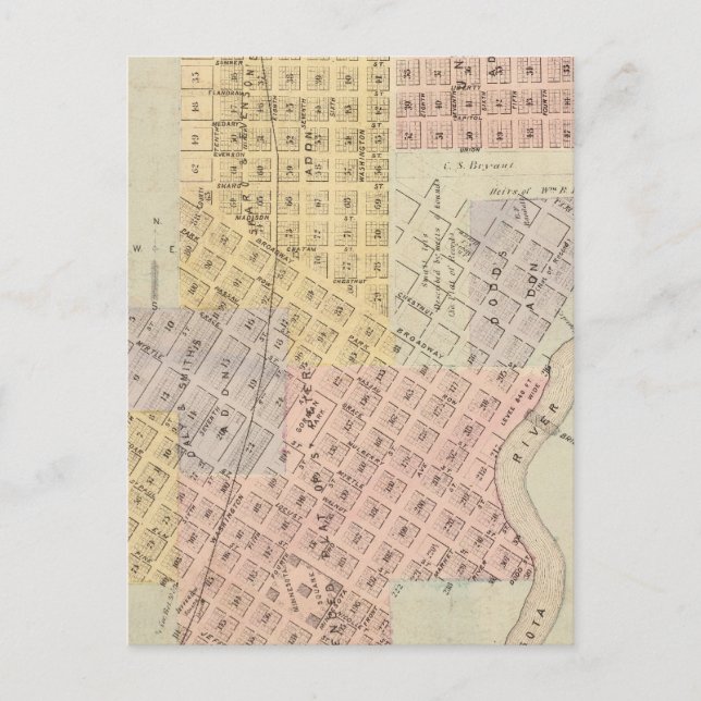 Map of the City of St. Peter, Minnesota Postcard (Front)