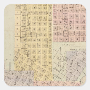 Map of the City of St. Peter, Minnesota Square Sticker