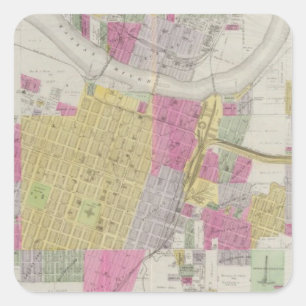 Map of the City of Topeka Square Sticker