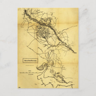 Map of the Civil War Seven Days' Battles (1862) Postcard