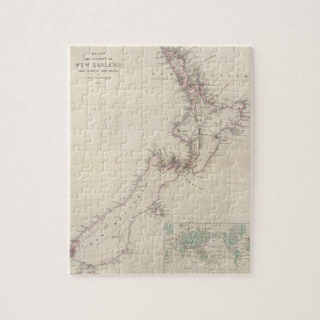 Map of the Colony of New Zealand Jigsaw Puzzle (Vertical)