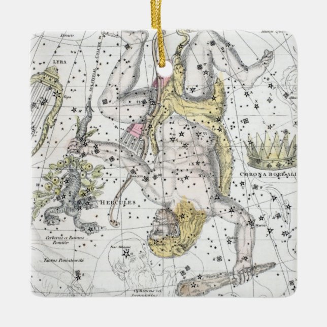 Map of The Constellations Plate VIII Ceramic Ornament (Front)