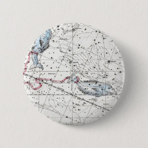 Map of The Constellations Plate XXII 6 Cm Round Badge