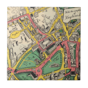 Map of the Coronation Route, London, England Tile