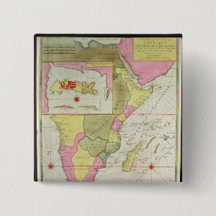Map of the Countries of Africa 15 Cm Square Badge