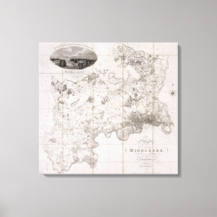 Map of the County of Middlesex, published 1819 (pr Canvas Print
