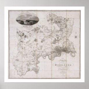 Map of the County of Middlesex, published 1819 (pr Poster