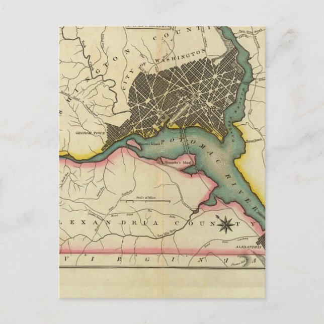 Map Of The District Of Columbia Postcard (Front)