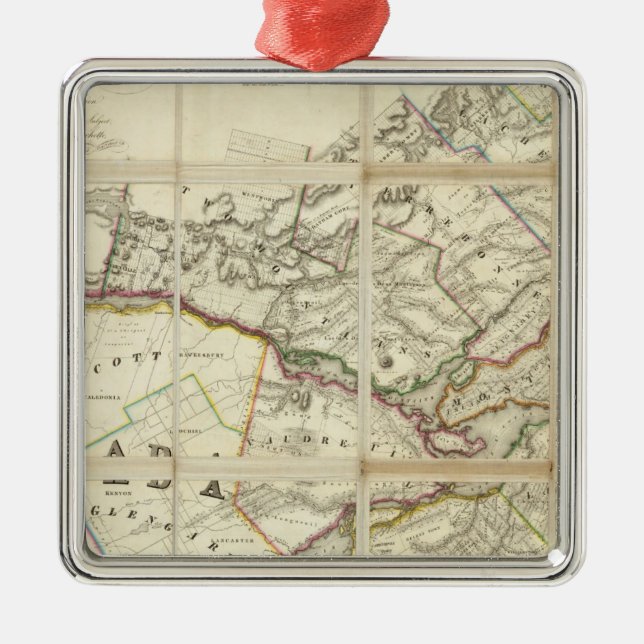 Map of the District of Montreal, Lower Canada Metal Tree Decoration (Front)