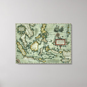 Map of the East Indies, pub. 1635 in Amsterdam (ha Canvas Print