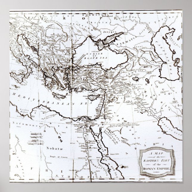 Map of the Eastern Part of the Roman Empire Poster (Front)