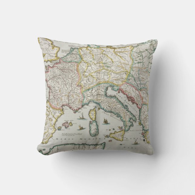 Map of the Empire of Charlemagne Cushion (Front)