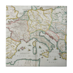 Map of the Empire of Charlemagne Tile