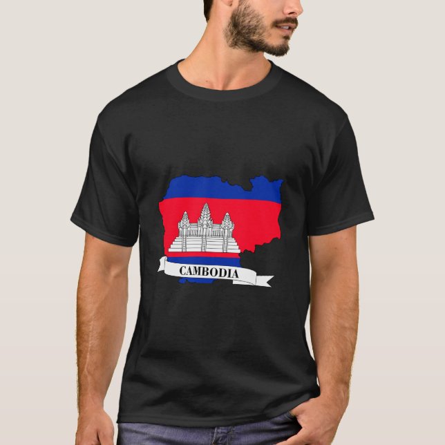 Map of the flag of Cambodia T-Shirt (Front)