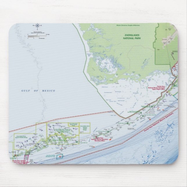 Map of the Florida Keys Mouse Mat (Front)