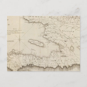 Map Of the French Part Of St Domingo Postcard
