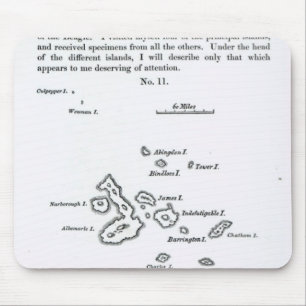 Map of the Galapagos Archipelago, 1844 Mouse Mat