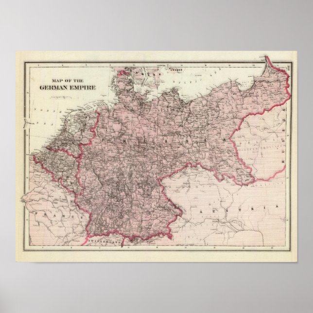 Map of the German Empire Poster (Front)