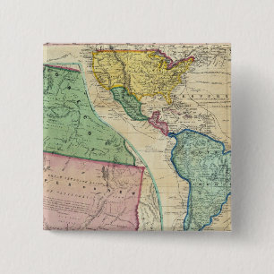 Map of the Gold Regions of California 15 Cm Square Badge