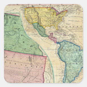 Map of the Gold Regions of California Square Sticker