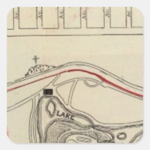 Map of the Golden Gate Park Square Sticker