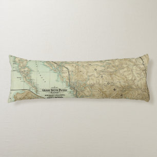 Map Of The Grand Trunk Pacific Railway Body Cushion