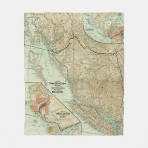 Map Of The Grand Trunk Pacific Railway Fleece Blanket