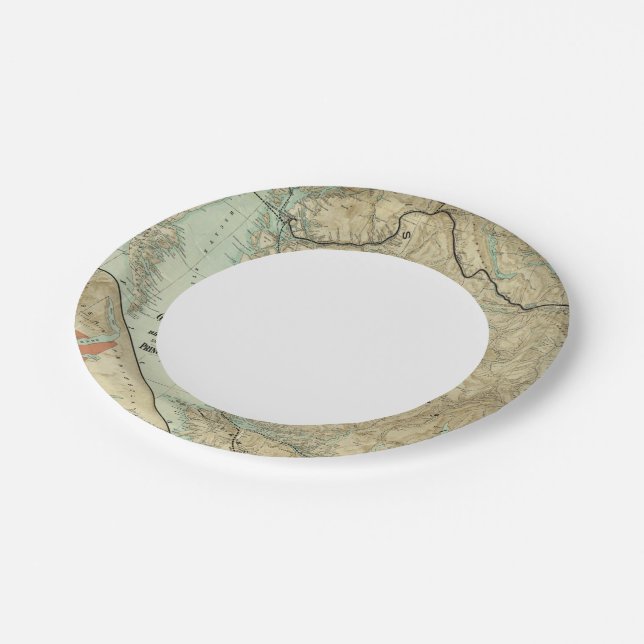 Map Of The Grand Trunk Pacific Railway Paper Plate (Angled)