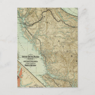 Map Of The Grand Trunk Pacific Railway Postcard