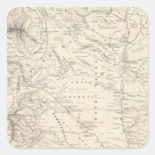 Map of the Great Chaco and neighbouring regions Square Sticker