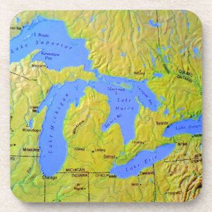 Map of The Great Lakes Design Coaster