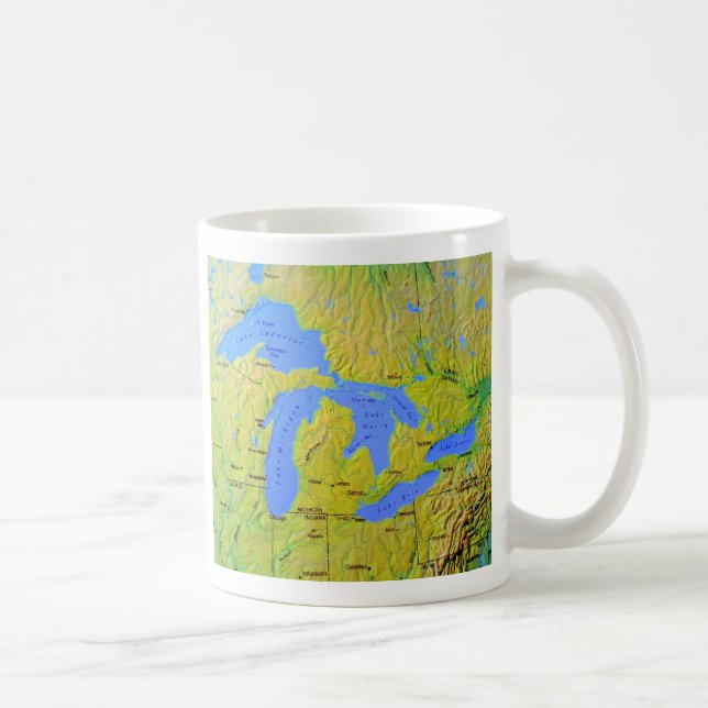 Map of The Great Lakes Design Coffee Mug (Right)