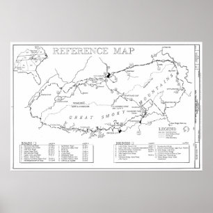 Map of The Great Smoky Mountains National Park Poster