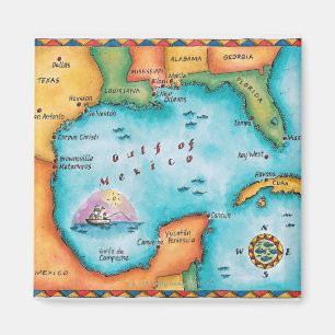 Map of the Gulf of Mexico Magnet