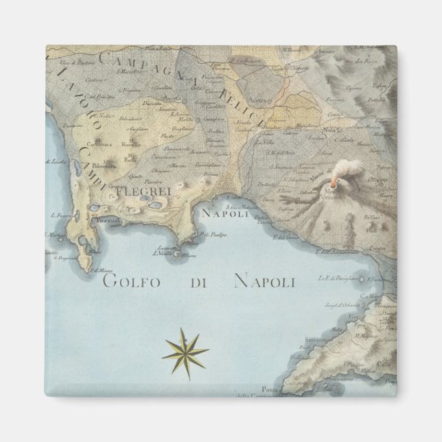 Map of the Gulf of Naples and Surrounding Area Magnet (Front)