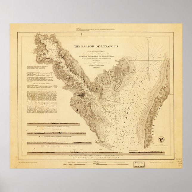 Map of the Harbour of Annapolis (1846) Poster (Front)