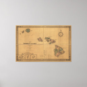 Map of the Hawaiian Islands (1876) Canvas Print