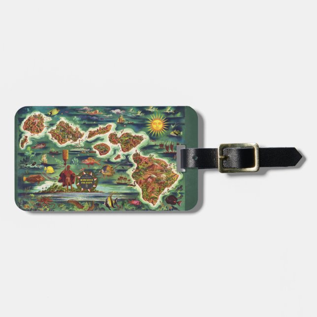 Map of the Hawaiian Islands  Luggage Tag (Front Horizontal)