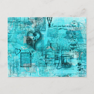 Map of the Heart (Turquoise) Postcard