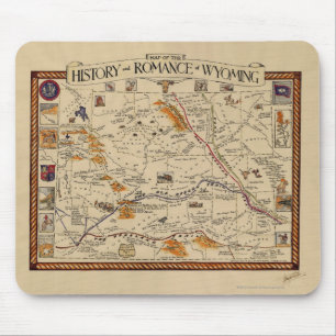Map of the History and Romance of Wyoming Mouse Mat