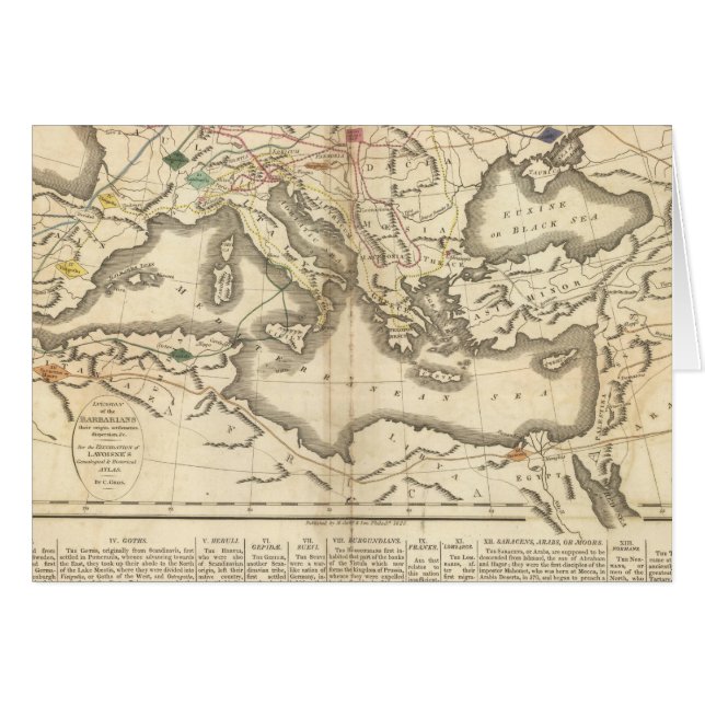 Map of the Incursions of the Barbarians (Front Horizontal)