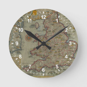 Map of The Invasions of England & Ireland Round Clock