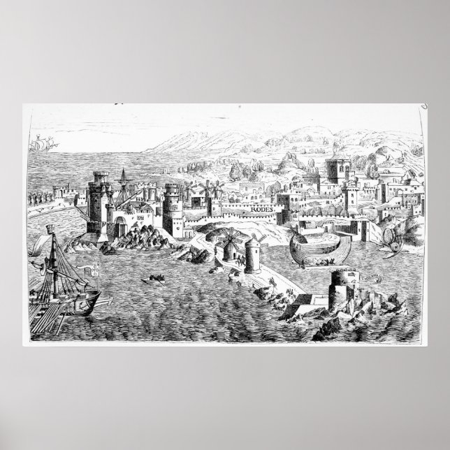 Map of the Island of Rhodes Poster (Front)