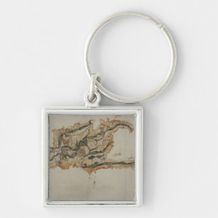 Map of the island of Santo Domingo Key Ring