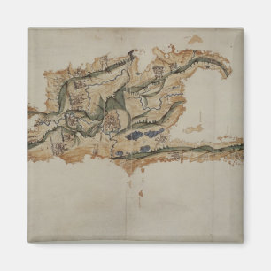 Map of the island of Santo Domingo Magnet