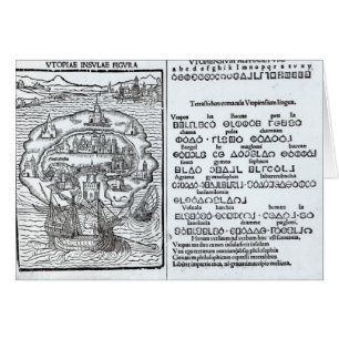 Map of the Island of Utopia and its Alphabet