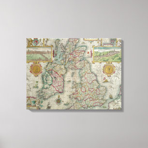 Map of the Kingdom of Great Britain and Ireland Canvas Print