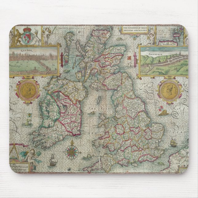 Map of the Kingdom of Great Britain and Ireland Mouse Mat (Front)